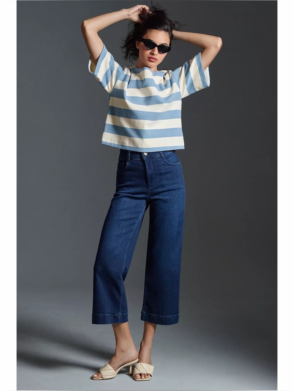 Anthropologie Pilcro The Skipper High-Rise Crop Wide-Leg Jeans